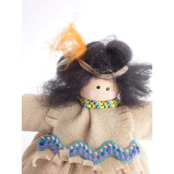 Vintage Native American Indian Folk Art Stuffed Doll - Picture 4 of 5